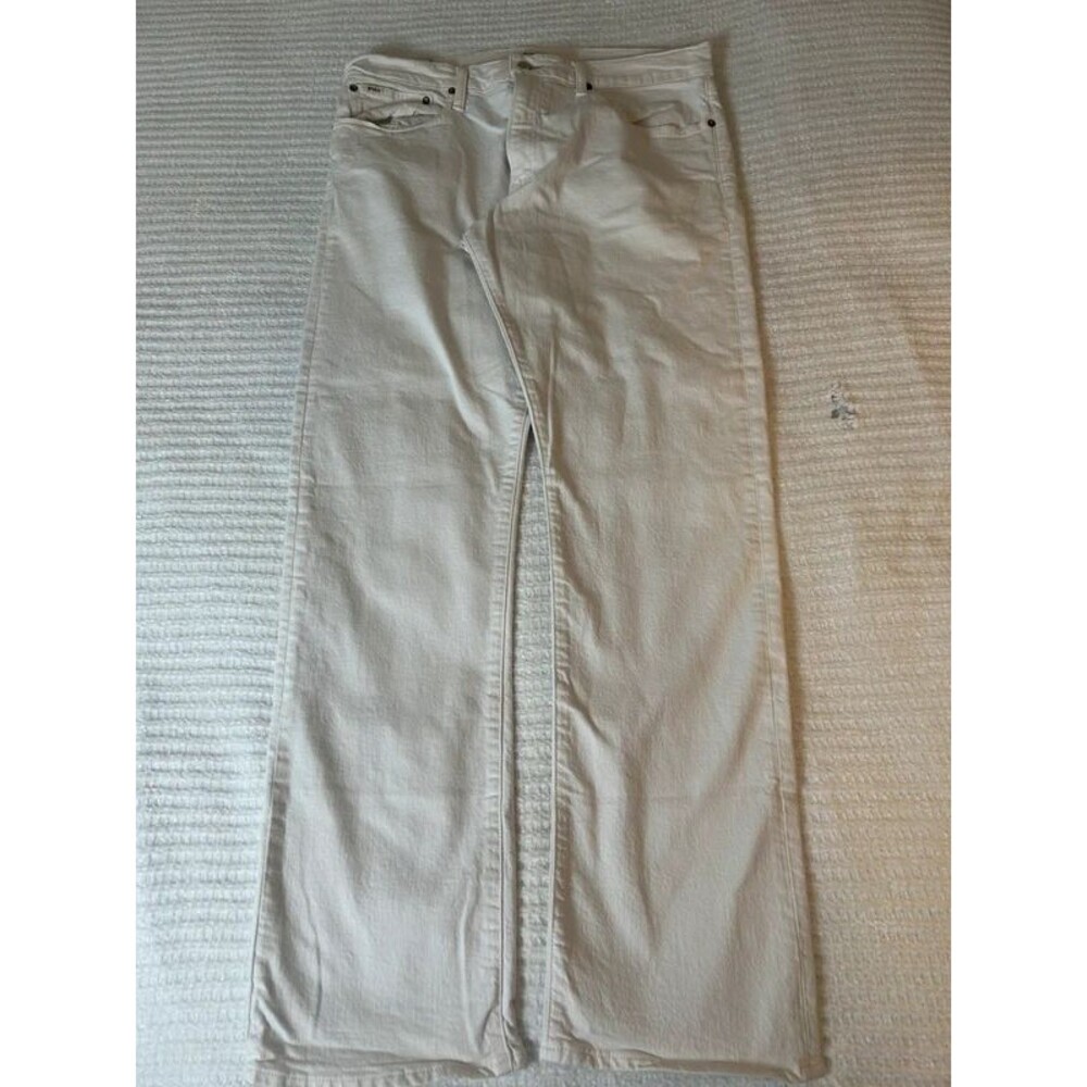 Polo Ralph Lauren Jean Men 36x34 The Hampton Relaxed Straight Denim Pants White
